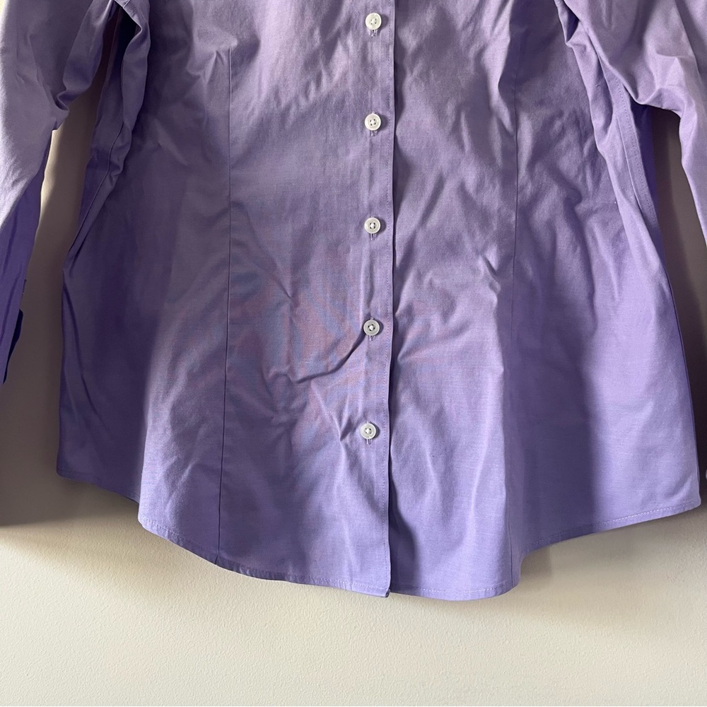 Eddie Bauer Stretch Wrinkle Resistant Light Purple Button Front Shirt - Picture 3 of 7